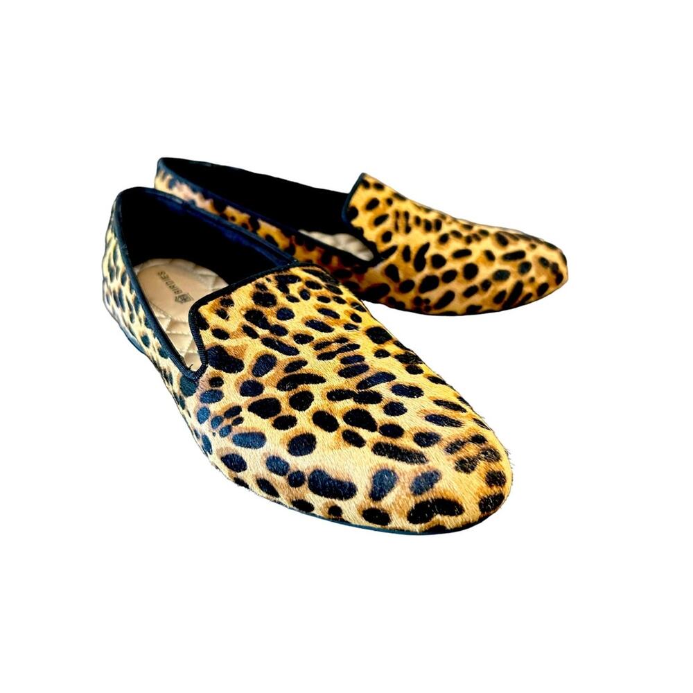 Birdies The Sterling Slip on Smoking Loafer in Cheetah Calf Hair 6.5